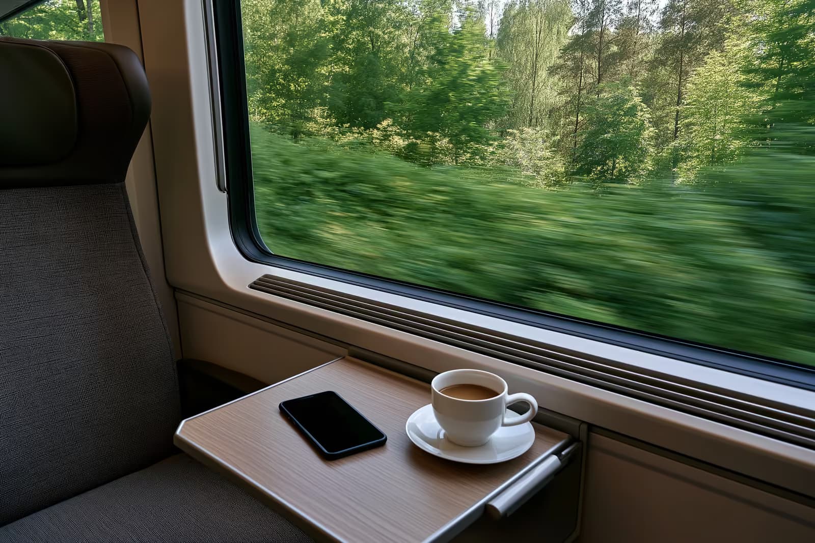 Vysokorychlostní vlak ICE společnosti Deutsche Bahn čekající ráno na nástupišti německého nádraží.